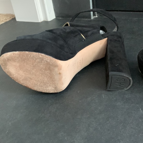 Stuart Weitzman slits suede platform black size 8m - Picture 7 of 9